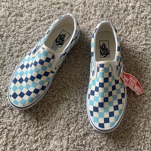 NWT Blue Checkered Vans